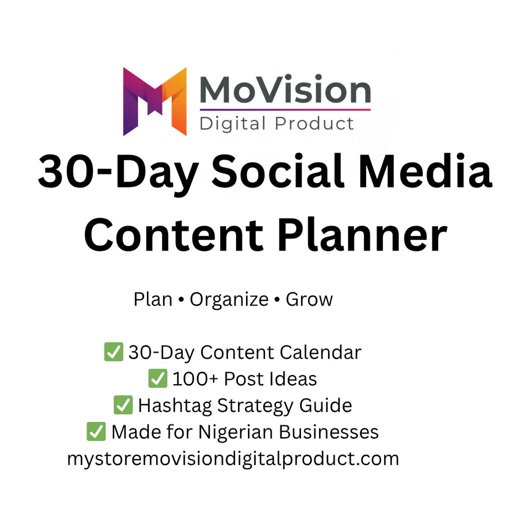 Social Media Content Planner - Plan, Organize & Grow Your Presence - Digital Products | MoVision Digital Product