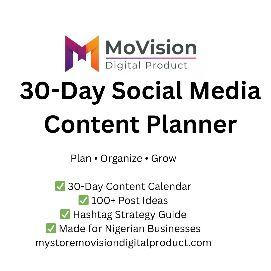 Social Media Content Planner - Plan, Organize & Grow Your Presence - Digital Products | MoVision Digital Product