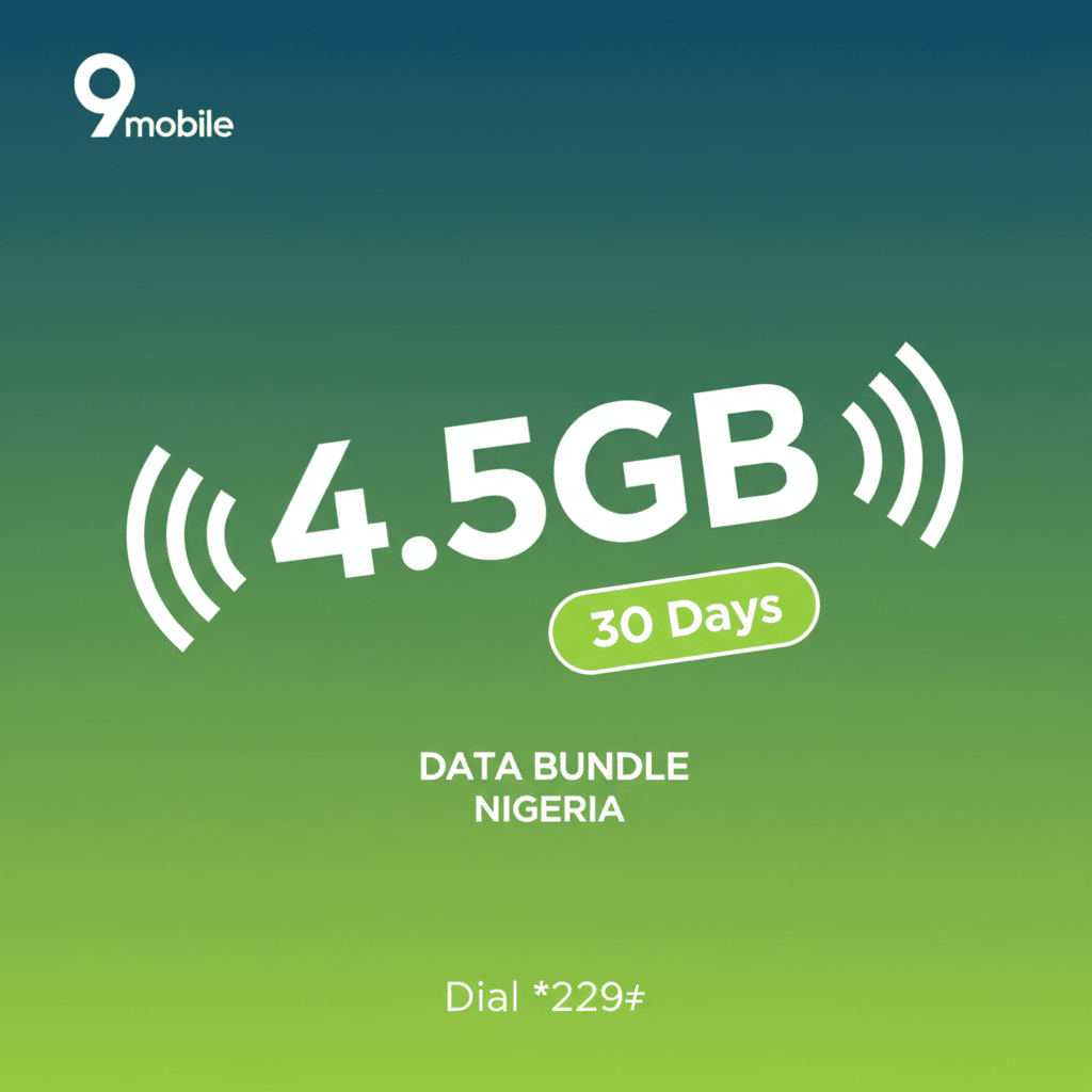 9mobile 4.5GB Data (30 Days) - Data Bundle | MoVision Digital Product