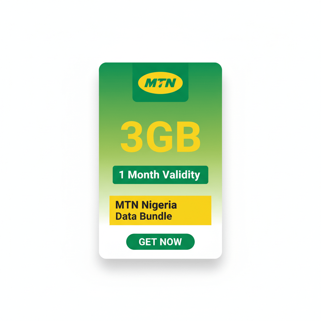 MTN 3GB Data (1 Month) - Data Bundle | MoVision Digital Product