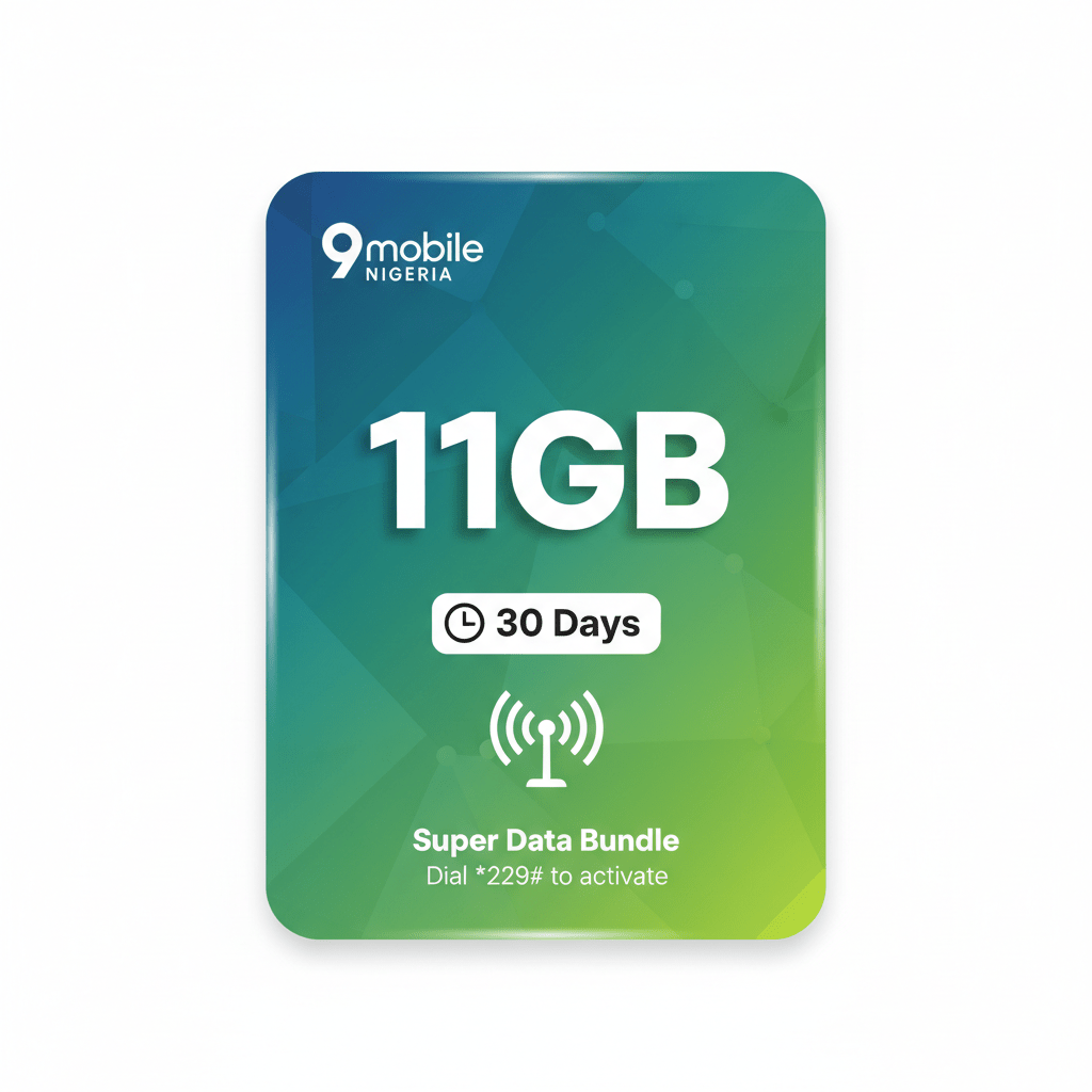 9mobile 11GB Data (30 Days) - Data Bundle | MoVision Digital Product
