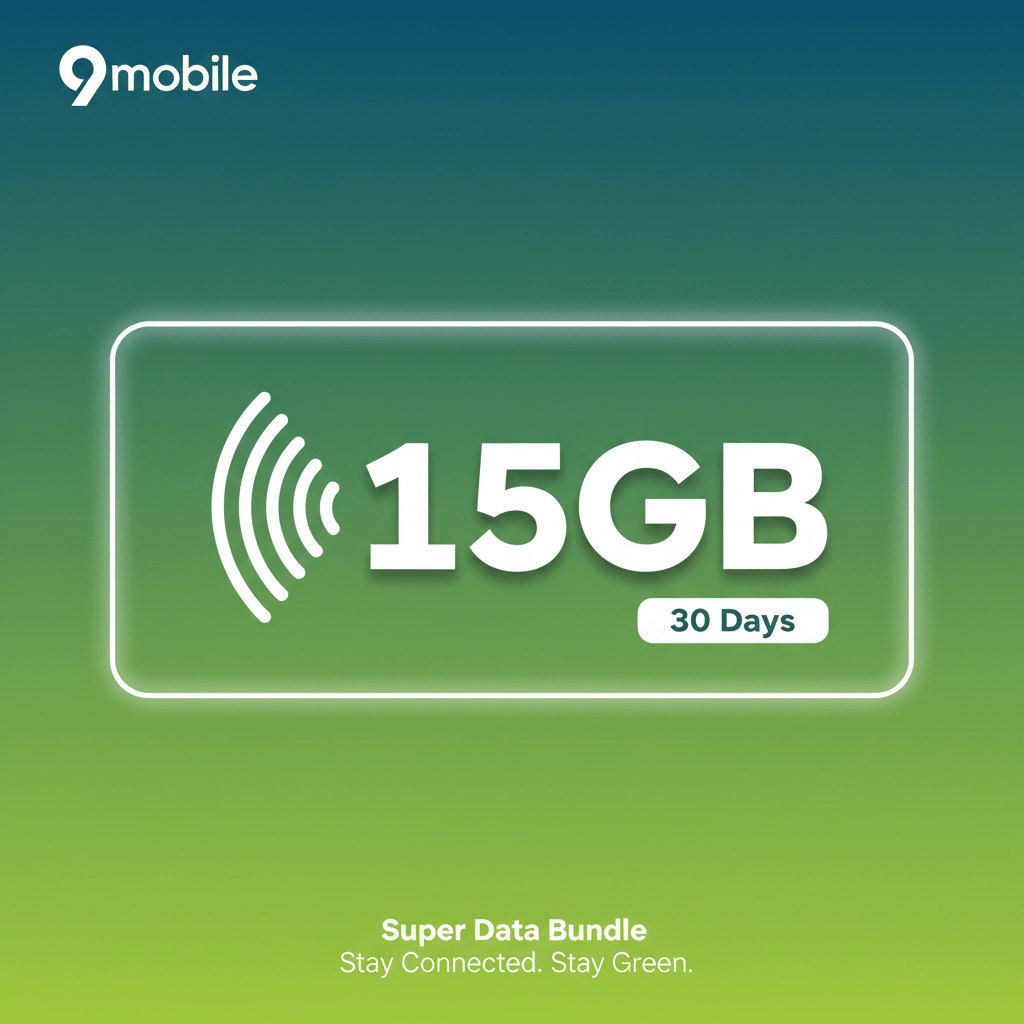 9mobile 15GB Data (30 Days) - Data Bundle | MoVision Digital Product