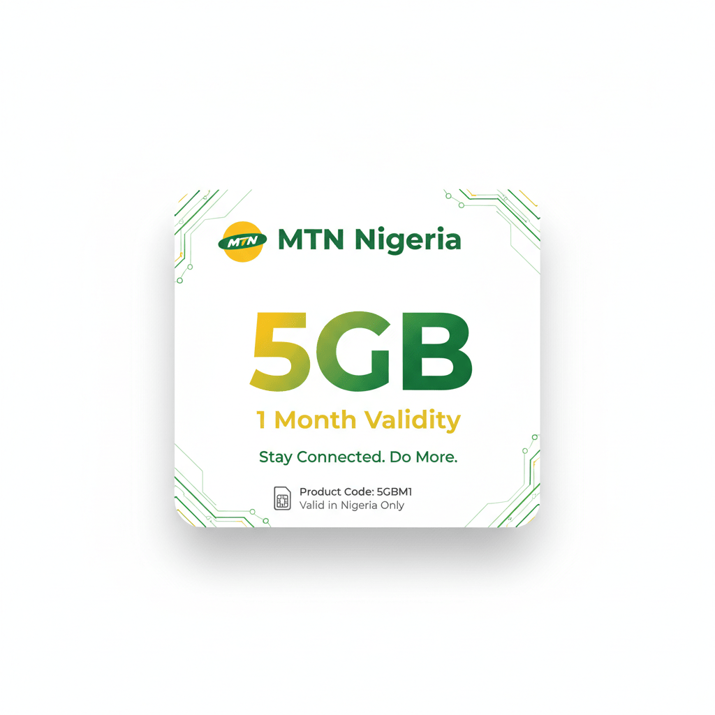 MTN 5GB Data (1 Month) - Data Bundle | MoVision Digital Product