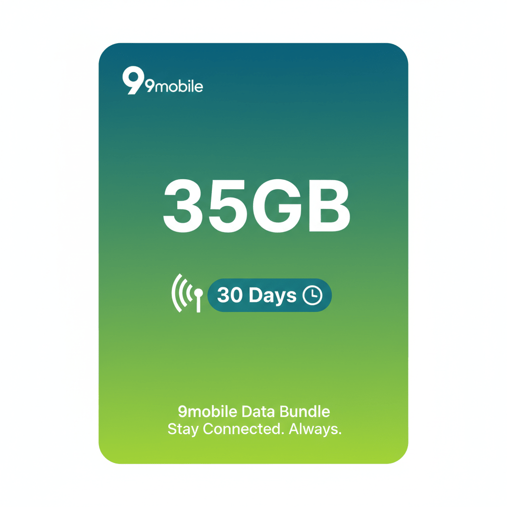 9mobile 35GB Data (30 Days) - Data Bundle | MoVision Digital Product